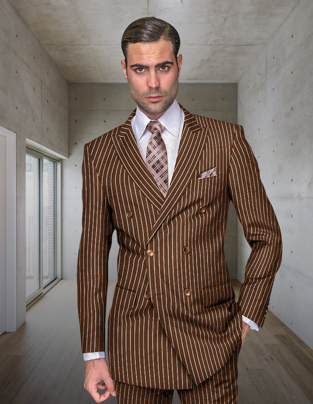 ZARELLI 2 PC BRONZE DOUBLE BREASTED REGULAR FIT SUIT