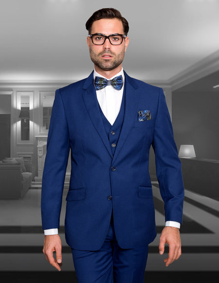 STAVROS 3 PC SAPPHIRE MODERN FIT SUIT