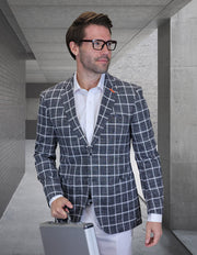 ASHTON BLACK WINDOWPANE MODERN FIT BLAZER