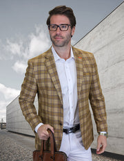 ELLSWORTH CAMEL PLAID MODERN FIT BLAZER