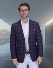 ELLSWORTH NAVY PLAID MODERN FIT BLAZER