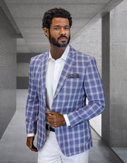 MONTGOMERY BLUE PLAID MODERN FIT BLAZER