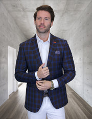 MONTGOMERY BROWN PLAID MODERN FIT BLAZER