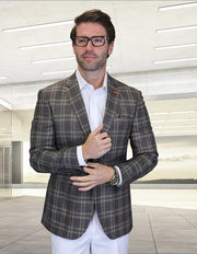 WESTFIELD BROWN PLAID MODERN FIT BLAZER