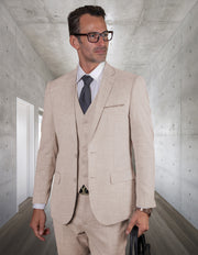 LAZARO TAN SLIM FIT 3 PC SUIT