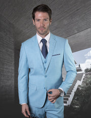 LAZARO TURQUOISE SLIM FIT 3 PC SUIT