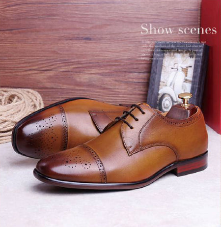 BOWERY BROWN MEN’S LEATHER DRESS SHOE