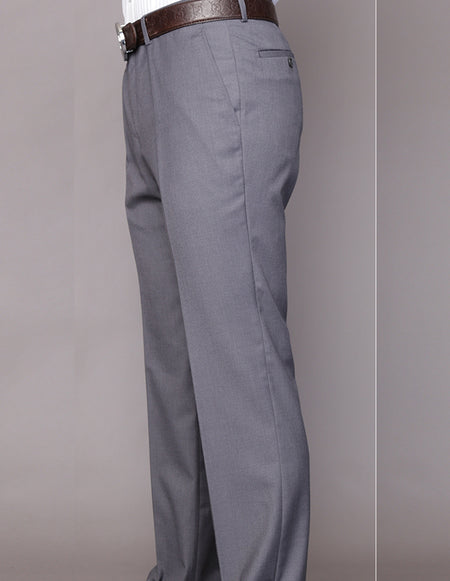 CHARCOAL MODERN FIT FLAT FRONT DRESS PANTS