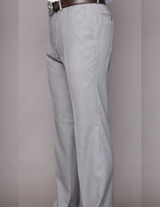 GREY MODERN FIT FLAT FRONT DRESS PANTS