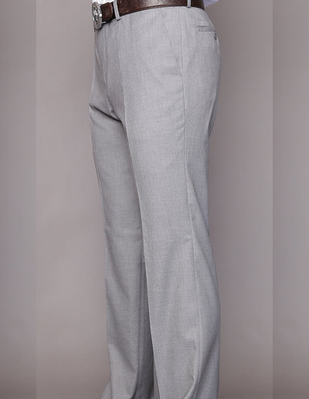 GREY MODERN FIT FLAT FRONT DRESS PANTS