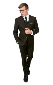 WILBURN OLIVE SLIM FIT 3 PC SUIT
