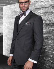 LIONEL 3 PC CHARCOAL PINSTRIPE MODERN FIT SUIT