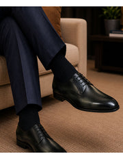 Statement Plain Toe Derby – Black