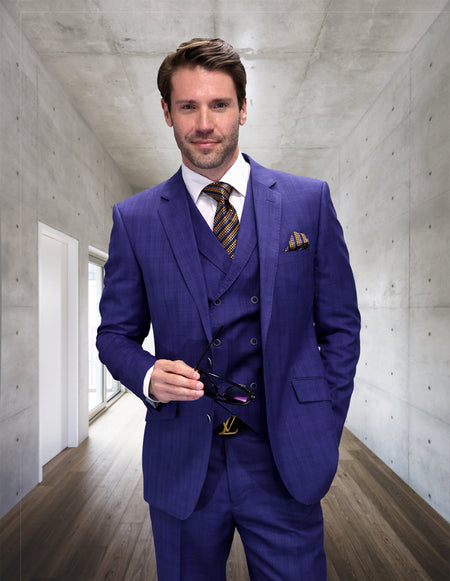ABANO 3 PC SAPPHIRE MODERN FIT SUIT