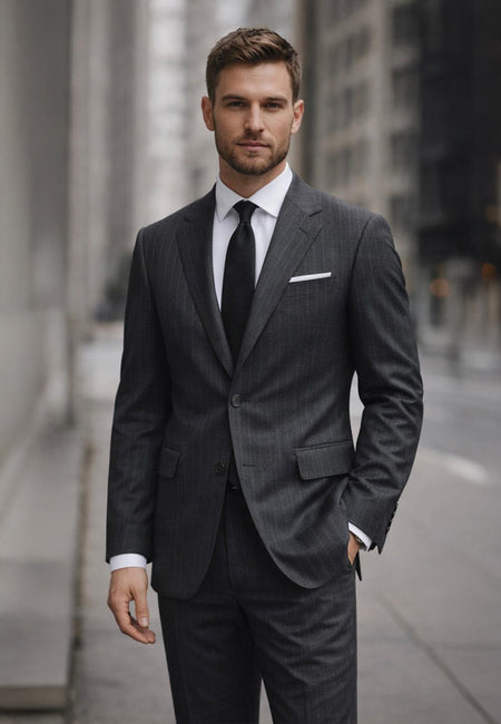 GREY 2 PC MODERN FIT SUIT