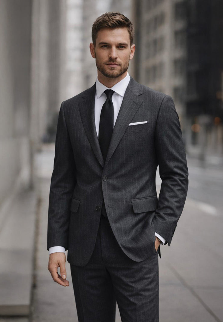 GREY 2 PC MODERN FIT SUIT