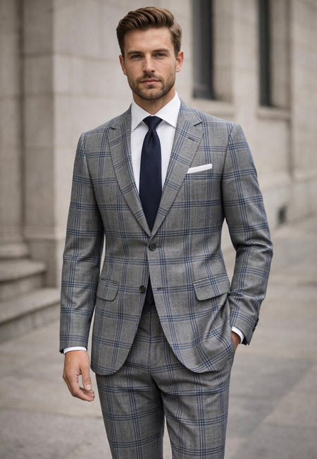 GREY 2 PC MODERN FIT SUIT