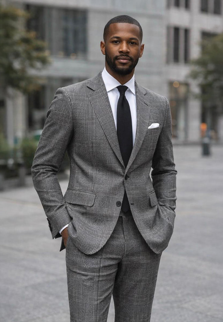 BLACK 2 PC MODERN FIT SUIT