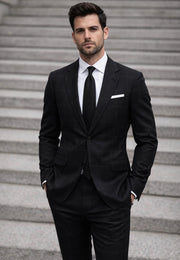 BLACK 2 PC MODERN FIT SUIT