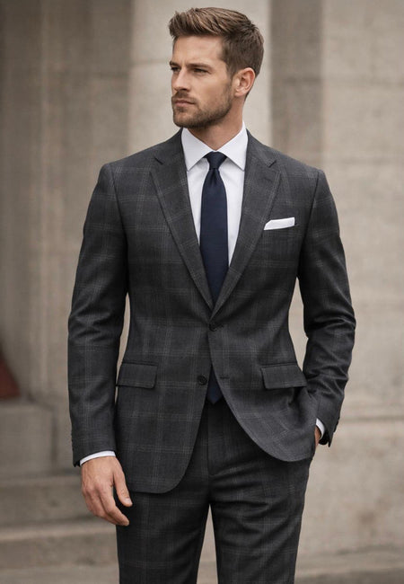 CHARCOAL 2 PC MODERN FIT SUIT
