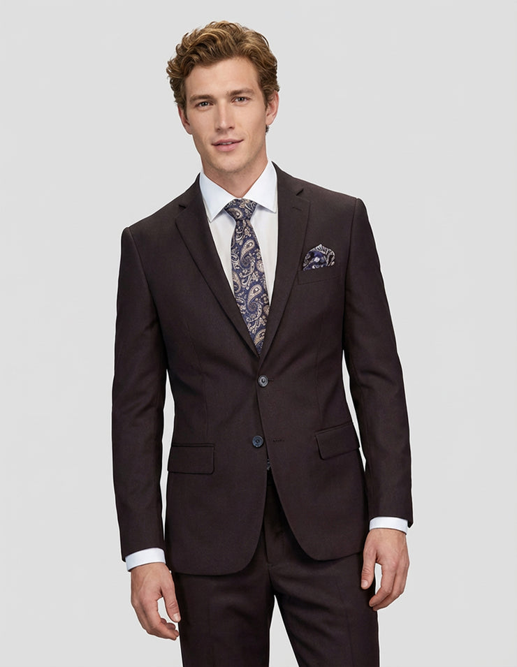 BROWN 2 PC MODERN FIT SUIT