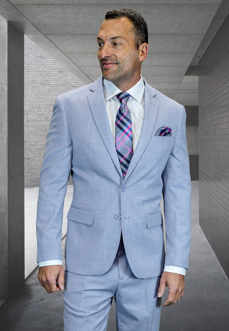 BLUE 2 PC MODERN FIT SUIT