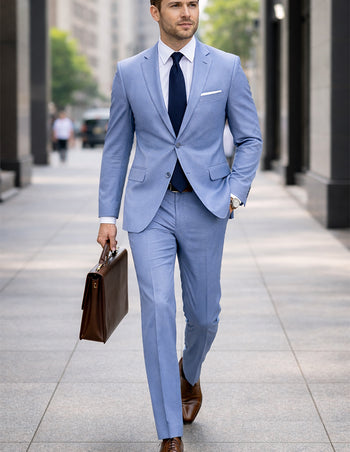 BLUE 2 PC MODERN FIT SUIT