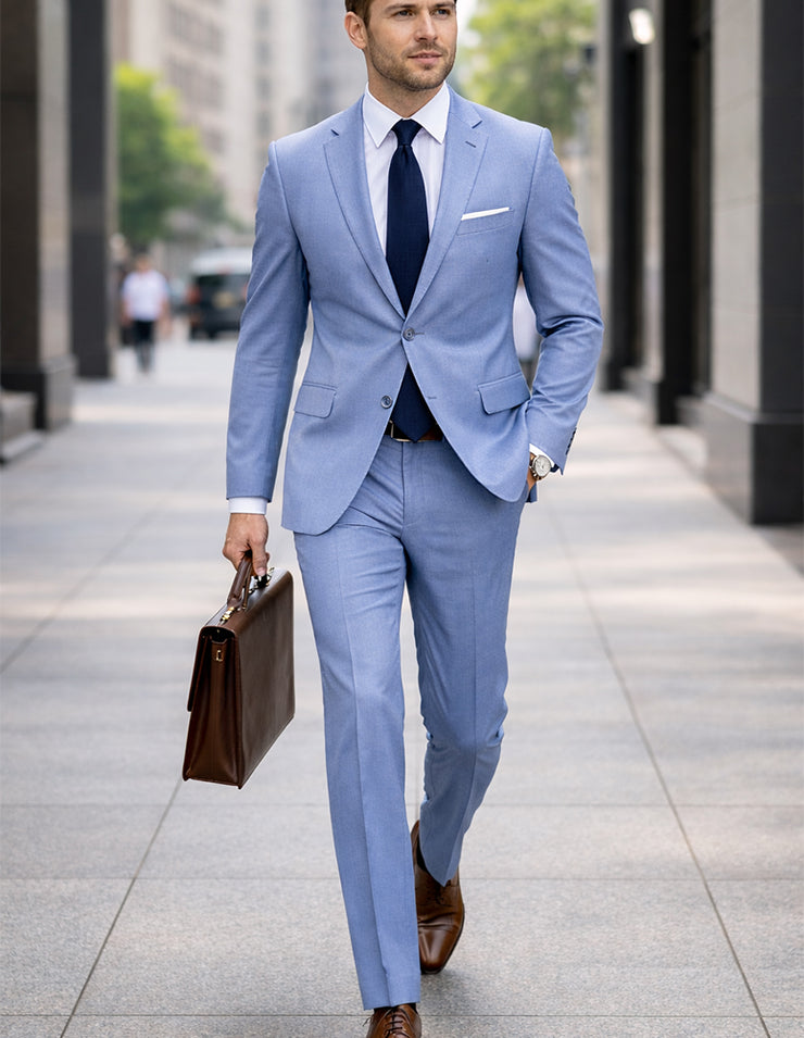 BLUE 2 PC MODERN FIT SUIT
