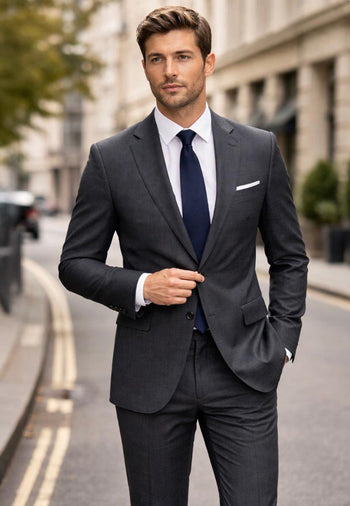 DARK GREY 2 PC MODERN FIT SUIT
