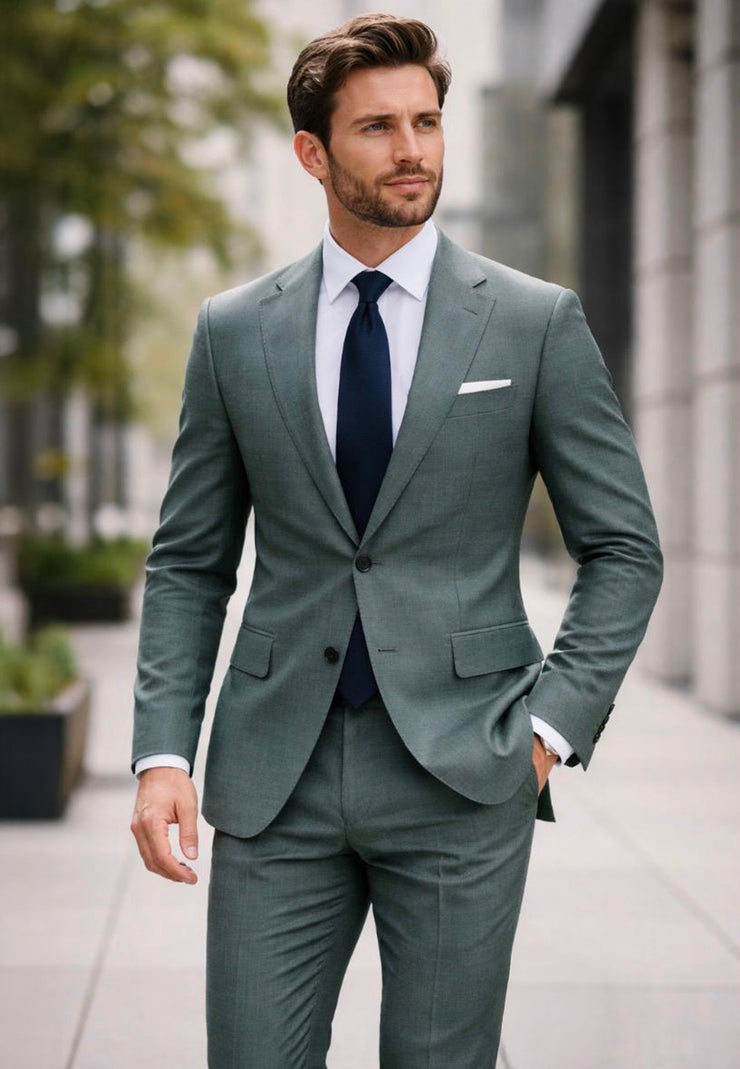 GREEN 2 PC MODERN FIT SUIT