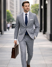 GRAY 2 PC MODERN FIT SUIT