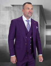 AMIRI 3 PC PLUM MODERN FIT SUIT