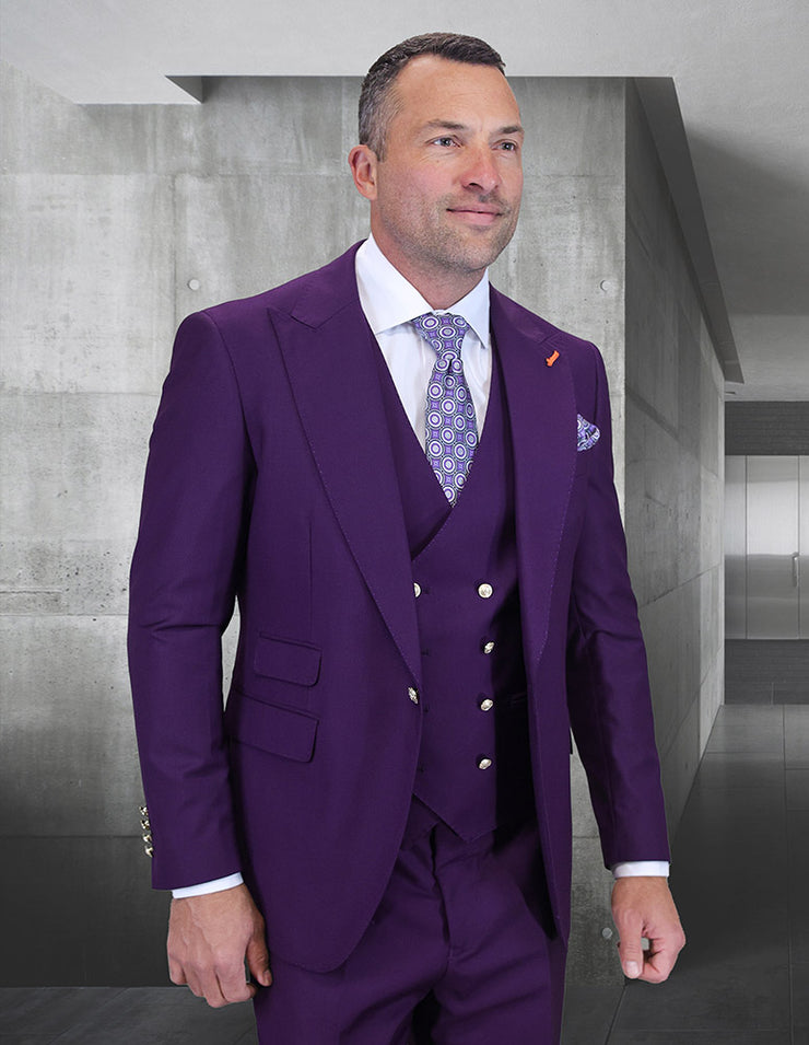 AMIRI 3 PC PLUM MODERN FIT SUIT