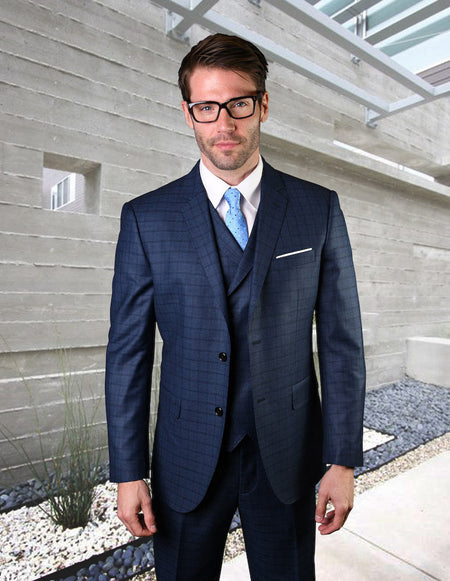 ANGEL 3 PC NAVY MODERN FIT SUIT