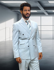 ANTONIO 2 PC AQUA DOUBLE BREASTED MODERN FIT SUIT