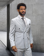 ANTONIO 2 PC GRAY DOUBLE BREASTED MODERN FIT SUIT