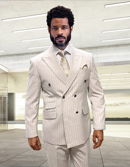 ANTONIO 2 PC TAN DOUBLE BREASTED MODERN FIT SUIT