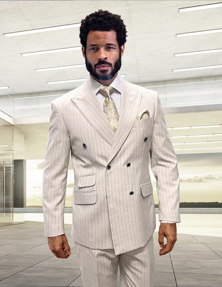 ANTONIO 2 PC TAN DOUBLE BREASTED MODERN FIT SUIT
