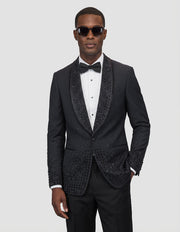 AWARD BLACK RHINESTONE MODERN FIT LUXURY TUXEDO