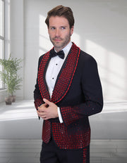 AWARD RED RHINESTONE MODERN FIT LUXURY TUXEDO