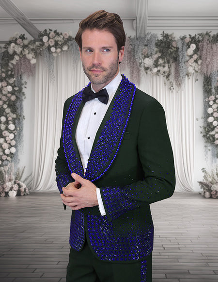 AWARD ROYAL RHINESTONE MODERN FIT LUXURY TUXEDO