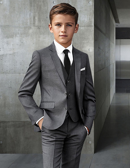 CHARCOAL 5 PC BOY’S SUIT