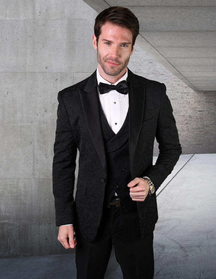 BELAGIO XV 3 PC BLACK MODERN FIT TUXEDO