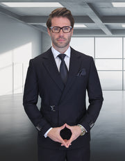 BOLANZO 2 PC BLACK MODERN FIT SUIT