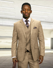 CARNELI 3 PC CAMEL MODERN FIT SUIT