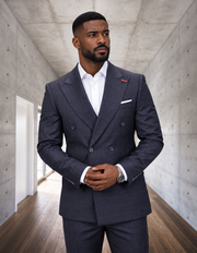 DEVIN 2 PC CHARCOAL DOUBLE BREASTED MODERN FIT SUIT