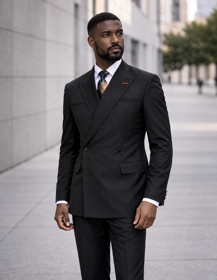 SIENA BLACK DESIGNER DOUBLE BREASTED SUIT