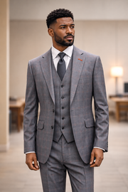 PAGNOLI 3 PC GREY MODERN FIT SUIT