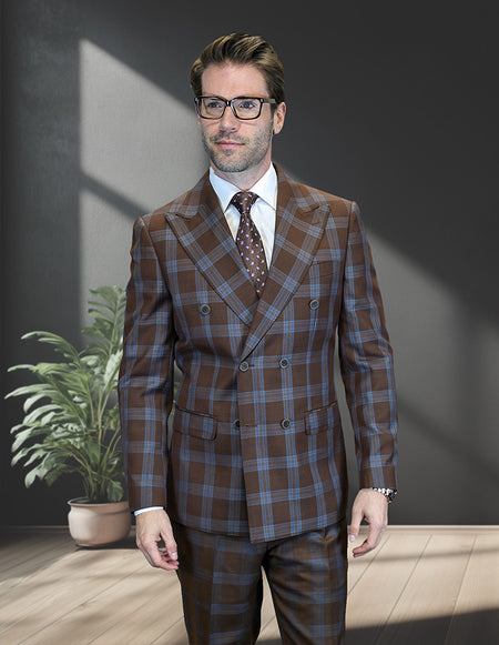 DB-COMO 2 PC COPPER DOUBLE BREASTED MODERN FIT SUIT