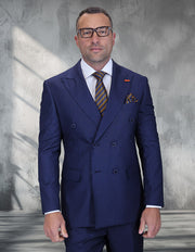 SALOTE 2 PC BLUE DOUBLE BREASTED MODERN FIT SUIT